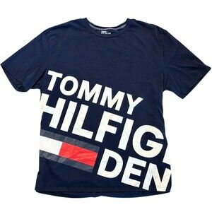 Tommy Hilfiger Denim LOGO Navy Blue Short Sleeve T-Shirt Men Size XXL